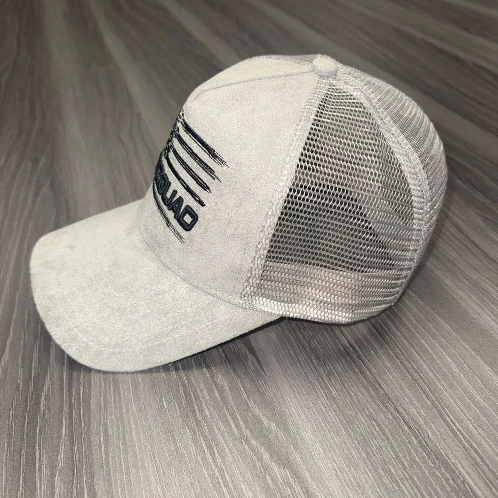 Goonzquad Gray Suede & Mesh Flag Trucker Hat Adjustable Snapback Cap Men’s